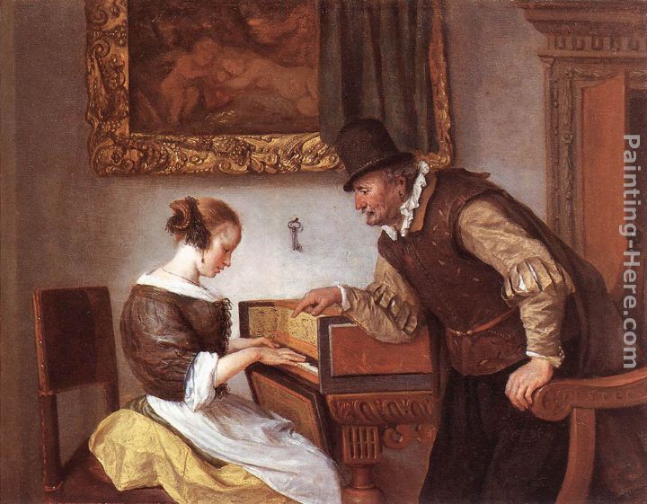 The Harpsichord Lesson painting - Jan Steen The Harpsichord Lesson art painting